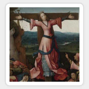 The Crucifixion of St Julia - Hieronymus Bosch Sticker